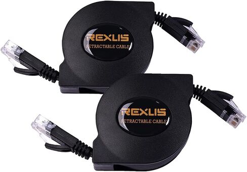 كابل شبكة إيثرنت مسطح Cat 6 قابل للسحب من REXUS، بطول 6.6 قدم، و10 جيجابت أسلاك LAN عالية السرعة، وكابل تصحيح الإنترنت مع موصل RJ45 لأجهزة Xbox، وPS4، وجهاز التوجيه، والمودم، والتبديل (C6R20) in Kuwait