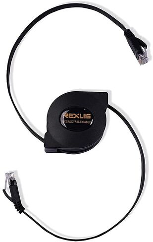 كابل شبكة إيثرنت مسطح Cat 6 قابل للسحب من REXUS، بطول 6.6 قدم، و10 جيجابت أسلاك LAN عالية السرعة، وكابل تصحيح الإنترنت مع موصل RJ45 لأجهزة Xbox، وPS4، وجهاز التوجيه، والمودم، والتبديل (C6R20) in Kuwait