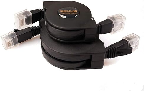 كابل شبكة إيثرنت مسطح Cat 6 قابل للسحب من REXUS، بطول 6.6 قدم، و10 جيجابت أسلاك LAN عالية السرعة، وكابل تصحيح الإنترنت مع موصل RJ45 لأجهزة Xbox، وPS4، وجهاز التوجيه، والمودم، والتبديل (C6R20) in Kuwait