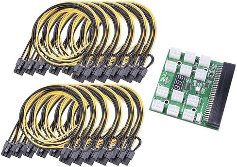 محول لوحة الإمداد بالطاقة PCI-E من Fairdog Mining 12 منفذًا 6Pin إلى 8Pin PSU GPU محول طاقة بطاقة الرسومات مع كابل (مصدر الطاقة غير متضمن) in Kuwait