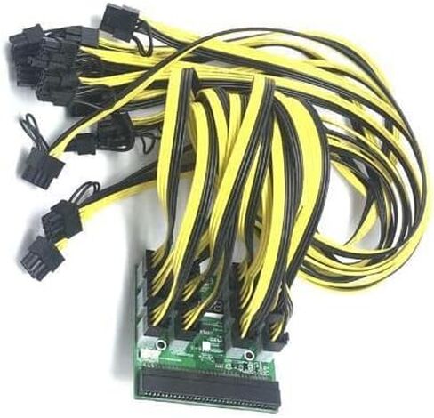 محول لوحة الإمداد بالطاقة PCI-E من Fairdog Mining 12 منفذًا 6Pin إلى 8Pin PSU GPU محول طاقة بطاقة الرسومات مع كابل (مصدر الطاقة غير متضمن) in Kuwait