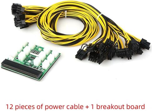 محول لوحة الإمداد بالطاقة PCI-E من Fairdog Mining 12 منفذًا 6Pin إلى 8Pin PSU GPU محول طاقة بطاقة الرسومات مع كابل (مصدر الطاقة غير متضمن) in Kuwait