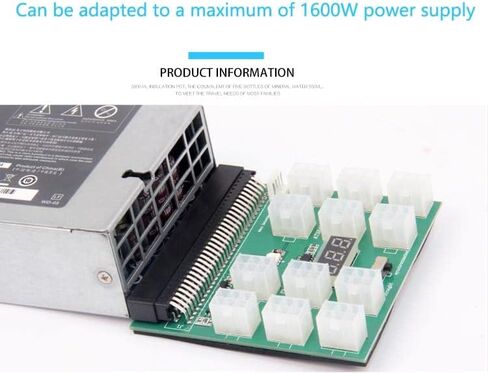 محول لوحة الإمداد بالطاقة PCI-E من Fairdog Mining 12 منفذًا 6Pin إلى 8Pin PSU GPU محول طاقة بطاقة الرسومات مع كابل (مصدر الطاقة غير متضمن) in Kuwait