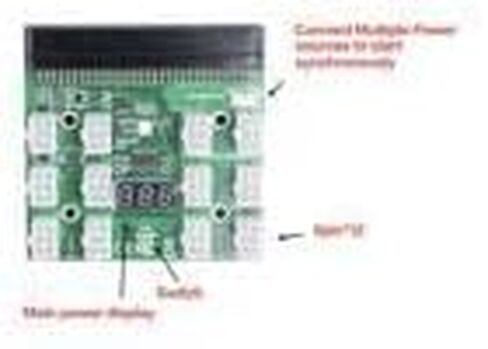 محول لوحة الإمداد بالطاقة PCI-E من Fairdog Mining 12 منفذًا 6Pin إلى 8Pin PSU GPU محول طاقة بطاقة الرسومات مع كابل (مصدر الطاقة غير متضمن) in Kuwait