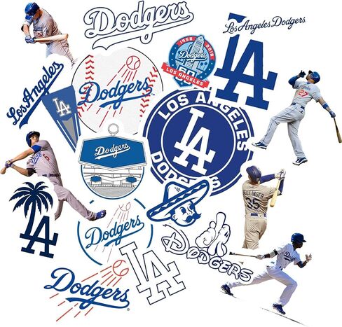 Dodgers - Los Angeles Vinyl Dodgers Aesthetic Waterproof Stickers Pack 20 PCS in Kuwait