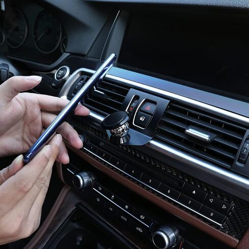 LLKUANG حامل هاتف خلوي دوار 360 درجة حامل للهاتف المحمول أسود (مغناطيس) لسيارة BMW 5 Series F11 F10 F07 2010-2016 (أسود) in Kuwait