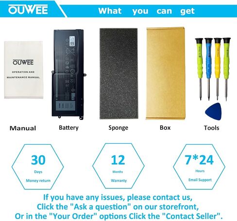 بطارية كمبيوتر محمول OUWEE DT9XG متوافقة مع Dell Alienware Area-51m R1 R2 D1968W D1968B D1969PW D1733B D1746W D1735DB D1733PB D1766W D1748DW D1746B D1766B D1741DB Series 07PWKV 0KJYFY 11.4V 9 0 واط ساعة in Kuwait
