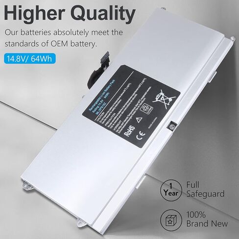 LQM® 14.8V 4400mAh/65Wh بطارية كمبيوتر محمول جديدة لـ Dell XPS 15z L511Z، متوافقة P/N:0HTR7 0NMV5C NMV5C 075WY2 in Kuwait