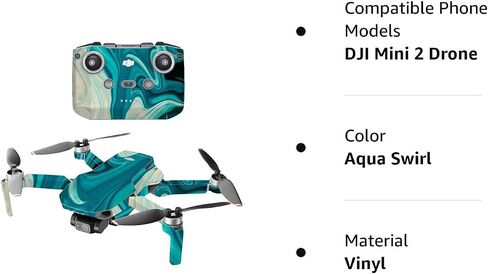 Mighty Skins Compatible with DJI Mini 2 Portable Drone - Fiery Flow | Protective, Durable, and Unique Vinyl Decal wrap Cover | Easy to Apply, Remove, and Change Styles | Made in The USA in Kuwait