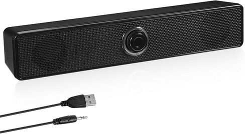 UKCOCO مكبر صوت للكمبيوتر، مكبر صوت منزلي سلكي يعمل بمنفذ USB مقاس 3.5 ملم Aux مكبر صوت خارجي مع قرص للتحكم في مستوى الصوت لشاشة الكمبيوتر المحمول والكمبيوتر المحمول in Kuwait