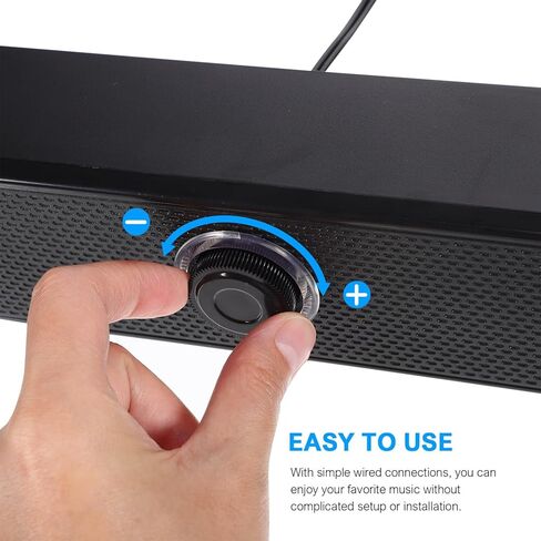 UKCOCO مكبر صوت للكمبيوتر، مكبر صوت منزلي سلكي يعمل بمنفذ USB مقاس 3.5 ملم Aux مكبر صوت خارجي مع قرص للتحكم في مستوى الصوت لشاشة الكمبيوتر المحمول والكمبيوتر المحمول in Kuwait