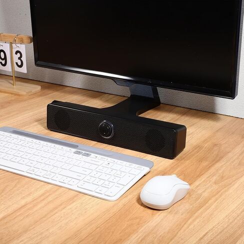 UKCOCO مكبر صوت للكمبيوتر، مكبر صوت منزلي سلكي يعمل بمنفذ USB مقاس 3.5 ملم Aux مكبر صوت خارجي مع قرص للتحكم في مستوى الصوت لشاشة الكمبيوتر المحمول والكمبيوتر المحمول in Kuwait