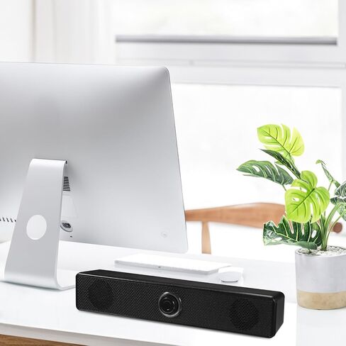 UKCOCO مكبر صوت للكمبيوتر، مكبر صوت منزلي سلكي يعمل بمنفذ USB مقاس 3.5 ملم Aux مكبر صوت خارجي مع قرص للتحكم في مستوى الصوت لشاشة الكمبيوتر المحمول والكمبيوتر المحمول in Kuwait