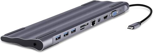 قاعدة توصيل USB C لأجهزة MacBook/MacBook Pro، محول محور USB C مع منفذ إيثرنت، منفذ HDMI 4K، منفذ DisplayPort، منفذ VGA 1080P، 3 منافذ USB 3.0، قارئ بطاقة SD/TF، ​​منفذ شحن PD، مقبس صوت 3.5 مم in Saudi Arabia