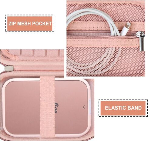 Hard Carrying Case Compatible with Canon Ivy 2 Mini Photo Printer, Wireless Bluetooth Portable Smartphone Printer, Zipper Mesh Pocket for USB Cable, Zink Photo Paper, Black in Kuwait