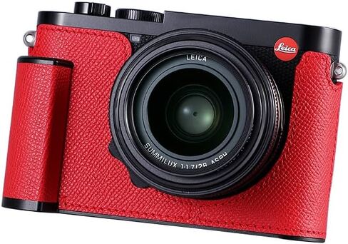 حافظة نصف كاميرا SIUTATTDSH لهاتف Leica Q3، حافظة واقية للكاميرا من الجلد الطبيعي المعدني العتيق، أنيقة محمولة مضادة للصدمات (أسود) in Kuwait