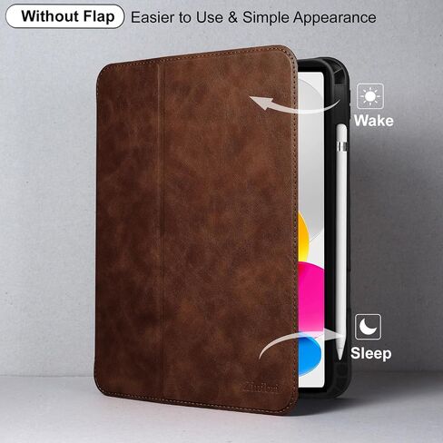 حافظة Zinibri متوافقة مع غطاء iPad الجيل العاشر 10.9 بوصة 2022 A2696 A2757 A2777 مع حامل أقلام، جلد PU بزوايا رؤية متعددة وحامل رفيع فوليو للنوم/الاستيقاظ التلقائي، أزرق بحيرة in Saudi Arabia