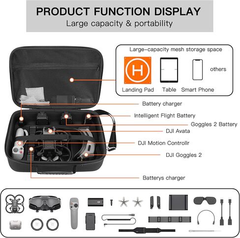 Risou Hard EVA Drone Storage Case Compatible with DJI Avata Pro-View Combo (DJI Goggles 2) in Kuwait