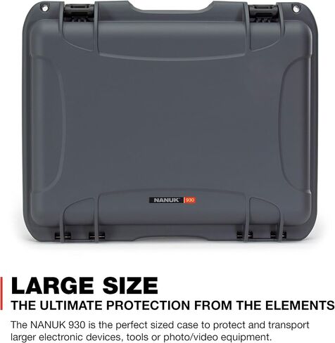 NANUK 930 Hard Case with Customizable Cubed Foam, Waterproof, Carry On | 19.8 x 16 x 7.6, Protects Camera & Valuable Gear, Remove/Trim Foam Cubes for Precision-Fit, Lockable, Made in Canada, Black in Saudi Arabia
