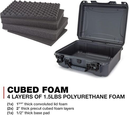 NANUK 930 Hard Case with Customizable Cubed Foam, Waterproof, Carry On | 19.8 x 16 x 7.6, Protects Camera & Valuable Gear, Remove/Trim Foam Cubes for Precision-Fit, Lockable, Made in Canada, Black in Saudi Arabia