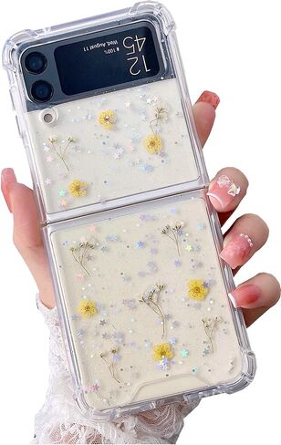 حافظة شفافة Shinymore Galaxy Z Flip 3، حافظة شفافة ناعمة ومرنة من المطاط Planet Space Stars Sparkle حافظة للفتيات والنساء لامعة مضادة للصدمات لهاتف Samsung Galaxy Z Flip 3 - الكون in Kuwait