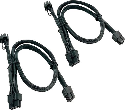 YOUKITTY 8-pin Male to Dual 8-pin 6+2-pin PCIe Male GPU Power Splitter Adapter Cable for Modular Power Supplies (2 Pieces) in Kuwait