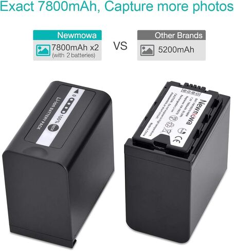 بطارية بديلة Newmowa VW-VBD78 (عبوة من قطعتين) ومجموعة شاحن لباناسونيك VW-VBD78 VW-VBD58 وAG-3DA1، AG-AC8، AG-DVC30، AG-HPX171، AG-HPX255، AJ-PCS060، AJ-PX298 ،HC-MDH2،HC-X1000،HDC-Z10000 in Kuwait