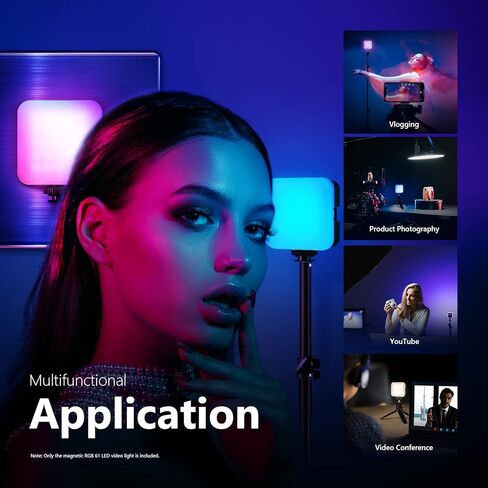 NEEWER RGB Led Video Light, RGB61 360° Full Color Camera Light with 3 Cold Shoe and Diffuser, CRI 97+, 20 Scene Modes, 2500K~8500K, 2000mAh Rechargeable Battery for Gaming/YouTube/Vlog/Photography in Kuwait