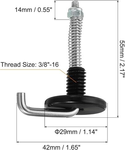 خطاف ثلاثي القوائم مقاس 3/8 انش من باتيكيل، عبوة من قطعتين من خطاف كيس الرمل مضاد للانزلاق لتثبيت العمود المركزي من الستانلس ستيل لالتقاط الكاميرا، فضي واسود in Kuwait