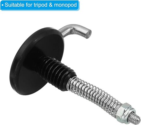 خطاف ثلاثي القوائم مقاس 3/8 انش من باتيكيل، عبوة من قطعتين من خطاف كيس الرمل مضاد للانزلاق لتثبيت العمود المركزي من الستانلس ستيل لالتقاط الكاميرا، فضي واسود in Kuwait