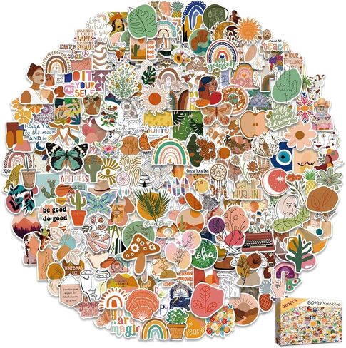 ملصقات لايف بي بوهو لزجاجات المياه، 300 قطعة، ملصقات جمالية للمراهقين والبالغين والأطفال، ملصقات فينيل مضادة للماء لطيفة للكمبيوتر المحمول لوح التزلج، ملصقات فنية عتيقة in Kuwait