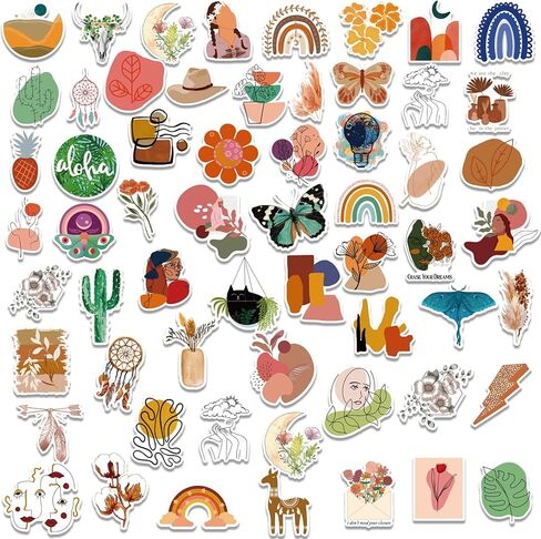 ملصقات لايف بي بوهو لزجاجات المياه، 300 قطعة، ملصقات جمالية للمراهقين والبالغين والأطفال، ملصقات فينيل مضادة للماء لطيفة للكمبيوتر المحمول لوح التزلج، ملصقات فنية عتيقة in Kuwait