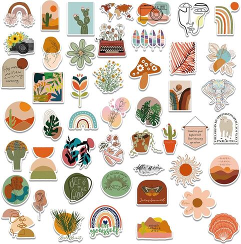 ملصقات لايف بي بوهو لزجاجات المياه، 300 قطعة، ملصقات جمالية للمراهقين والبالغين والأطفال، ملصقات فينيل مضادة للماء لطيفة للكمبيوتر المحمول لوح التزلج، ملصقات فنية عتيقة in Kuwait