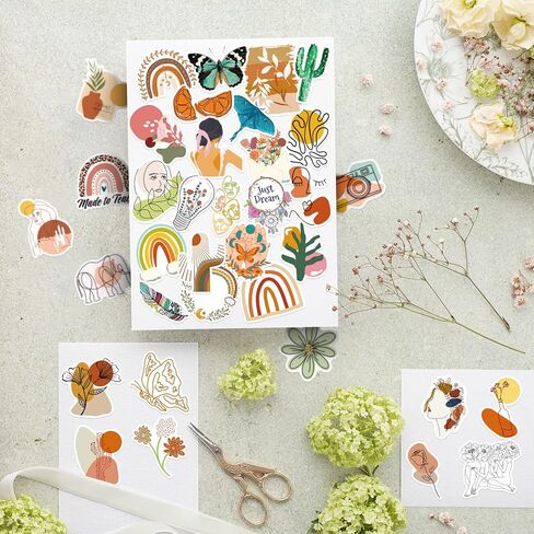 ملصقات لايف بي بوهو لزجاجات المياه، 300 قطعة، ملصقات جمالية للمراهقين والبالغين والأطفال، ملصقات فينيل مضادة للماء لطيفة للكمبيوتر المحمول لوح التزلج، ملصقات فنية عتيقة in Kuwait