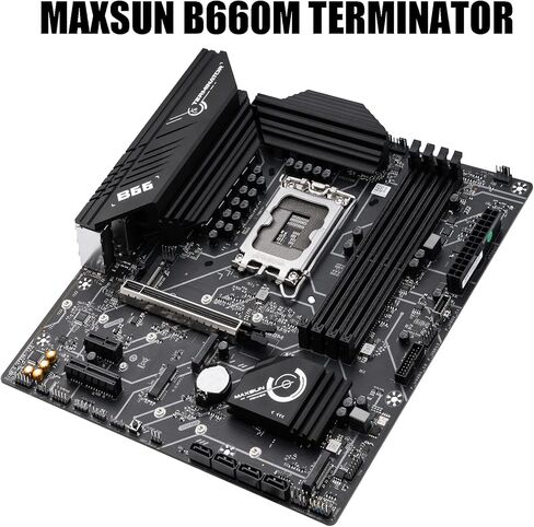 ماكس صن لوحة ام B660 LGA 1700 (انتل الجيل 12) mATX (منفذ الملحقات الاضافية السريع 4.0 وDDR4 و3xM.2 وLAN 2.5GB وDP و2 HDMI وVGA وUSB خلفي 3.2 الجيل الاول وUSB امامي 3.2 الجيل الثاني نوع C) in Kuwait