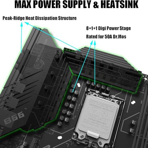ماكس صن لوحة ام B660 LGA 1700 (انتل الجيل 12) mATX (منفذ الملحقات الاضافية السريع 4.0 وDDR4 و3xM.2 وLAN 2.5GB وDP و2 HDMI وVGA وUSB خلفي 3.2 الجيل الاول وUSB امامي 3.2 الجيل الثاني نوع C) in Kuwait