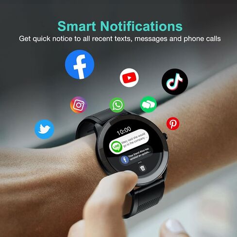 ساعة ذكية SMORFIT للرجال، متتبع اللياقة البدنية مع مراقب معدل ضربات القلب، عداد الخطى، مراقب النوم، IP68 متتبع النشاط المقاوم للماء لأجهزة Android وiOS، ساعات بلوتوث للياقة البدنية in Kuwait