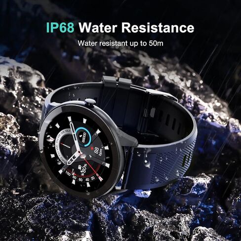 ساعة ذكية SMORFIT للرجال، متتبع اللياقة البدنية مع مراقب معدل ضربات القلب، عداد الخطى، مراقب النوم، IP68 متتبع النشاط المقاوم للماء لأجهزة Android وiOS، ساعات بلوتوث للياقة البدنية in Kuwait