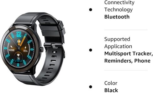 ساعة ذكية SMORFIT للرجال، متتبع اللياقة البدنية مع مراقب معدل ضربات القلب، عداد الخطى، مراقب النوم، IP68 متتبع النشاط المقاوم للماء لأجهزة Android وiOS، ساعات بلوتوث للياقة البدنية in Kuwait