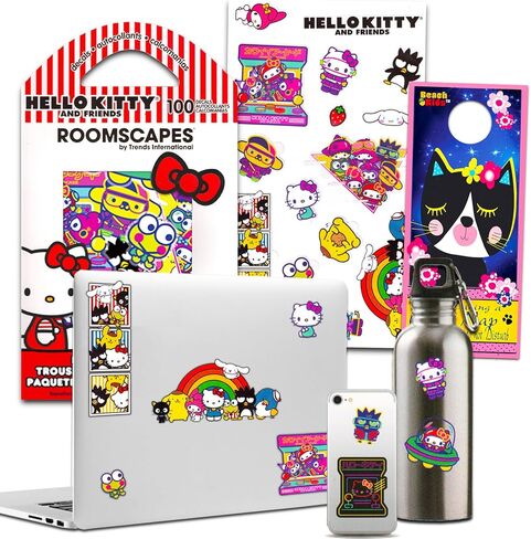 هيلو سان ريو, ملصق هالو كيتي - حزمة مع 11 ملصق هالو كيتي متنوعة لأجهزة اللابتوب والجوالات وزجاجات المياه وغيرها من ملصقات القطط (ملصقات هالو كيتي) in Kuwait