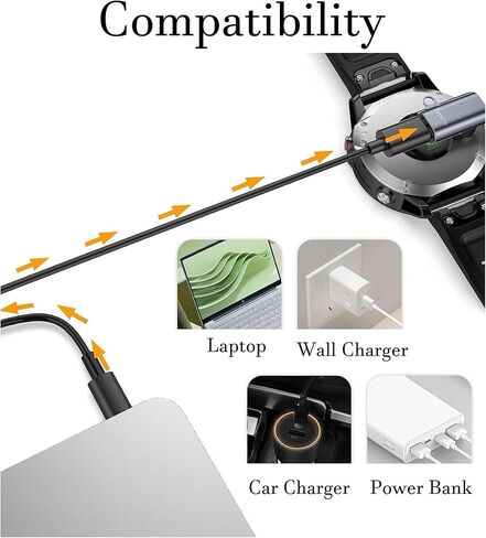 USB-C Adapter for Garmin Watch, Compatible with Garmin Fenix 7 7S 7X 6 6S 6X 5 5S 5X, Forerunner 945 45 45S 245 Music, Instinct 1/2/2S/Tide etc in Kuwait