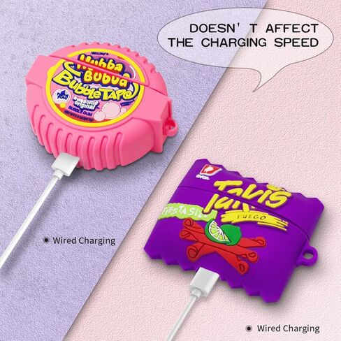 غطاء حماية من السيليكون بتصميم كرتوني لطيف ثلاثي الابعاد بتصميم كاواي بتصميم طعام ممتع للبنات والنساء والاولاد لسماعات ايربودز برو من قطعتين من قطعتين in Kuwait