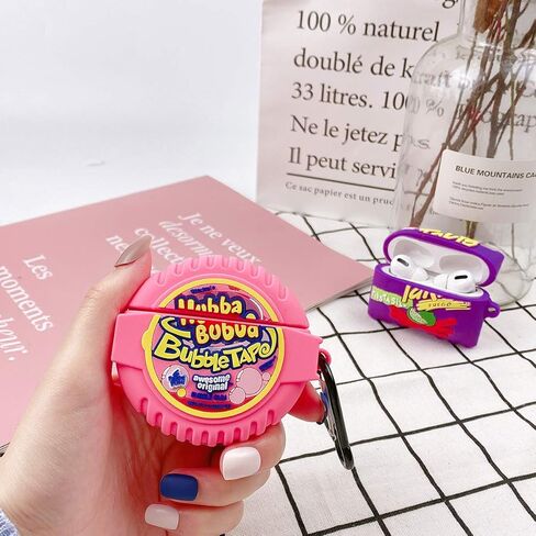 غطاء حماية من السيليكون بتصميم كرتوني لطيف ثلاثي الابعاد بتصميم كاواي بتصميم طعام ممتع للبنات والنساء والاولاد لسماعات ايربودز برو من قطعتين من قطعتين in Kuwait