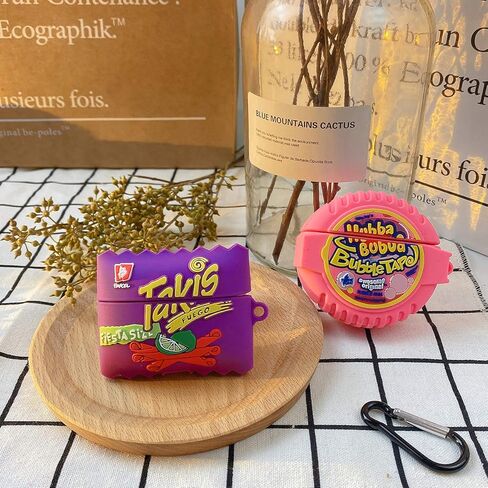 غطاء حماية من السيليكون بتصميم كرتوني لطيف ثلاثي الابعاد بتصميم كاواي بتصميم طعام ممتع للبنات والنساء والاولاد لسماعات ايربودز برو من قطعتين من قطعتين in Kuwait