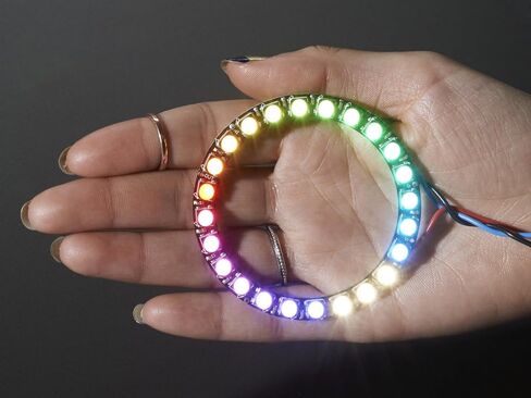 Adafruit Industries NeoPixel Ring - 24 x 5050 RGBW LEDs مع برامج تشغيل مدمجة - أبيض طبيعي - ~4500K in Kuwait