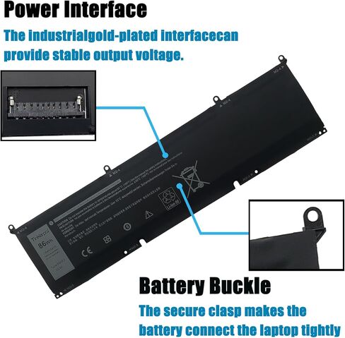 بطارية كمبيوتر محمول Tinkerpal 69KF2 متوافقة مع Dell XPS 15 9500 9510 Precision 5550 P91F Alienware M15 R3 P87F P87F002 M17 R3 2020 P45E P45E002 P45E001 Series 8FCTC 70N2F M59JH 070N2F 08FCTC in Kuwait
