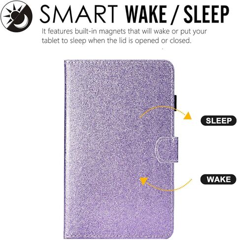 Dteck Case for Fire HD 8 Tablet (8th Generation 2018 & 7th Generation 2017 & 6th Generation 2016), Magnetic Folio Leather Case with [Auto Wake Sleep/Viewing Stand] Cute Fire Cover, Fireflies Forest in Kuwait