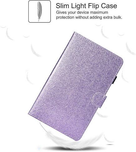 Dteck Case for Fire HD 8 Tablet (8th Generation 2018 & 7th Generation 2017 & 6th Generation 2016), Magnetic Folio Leather Case with [Auto Wake Sleep/Viewing Stand] Cute Fire Cover, Fireflies Forest in Kuwait