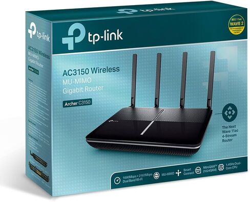 TP-Link AC3150 Wireless MU-MIMO Gigabit Router, Archer C3150,black in Kuwait