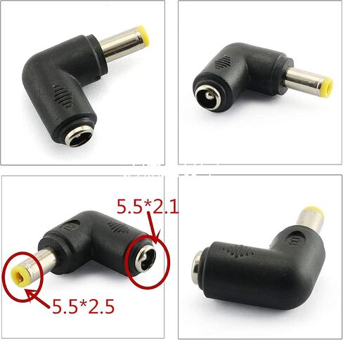 4pcs 90 Degree 5.52.1 Mm Female Jack to 3.51.35MM Male Plug Right Angle L Shaped DC Power Connector Adapter for Laptop in Kuwait